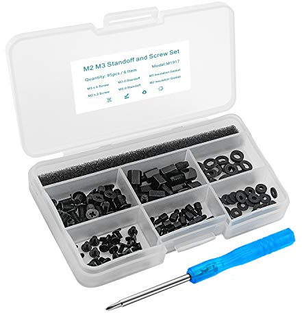 Mcsher 95Pcs M2.0 M3.0 Standoff and Screw Set Laptop Notebook Personal Computer SSD HDD Screws Kit for SSD Memorial Motherboard HDD