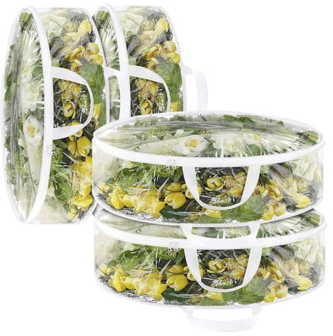 Ram® Clear Wreath Storage Christmas Wreath Garlands Storage Bag With Zip Window 30