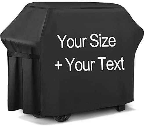 Personalisierte Delux Grillabdeckung nach Maß Top Qualität, Wasserdichter BBQ Schutz Outdoor Grill Garten Terrasse Dein Text Jede Größe auf Bestellung [084]