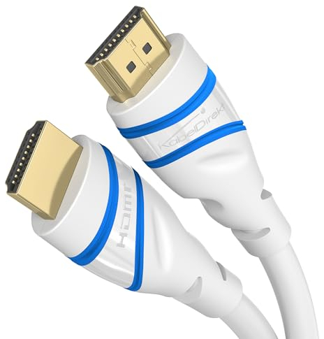 KabelDirekt – 10K & 8K HDMI Cable, HDMI 2.1b – 1m, available in 0.5-5m – Certified, developed in Germany (Ultra High Speed HDMI 2.1 Cable, for PC, PS5 or Xbox, monitor or TV – white)