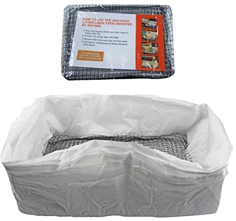 GIMOCOOL Cat Litter Bags Liners,10Pcs Reusable Cat Litter Filter Net Tray, Reusable Durable Environmental Protection Strong Pet Lifter Sifter Bag Pets Accessories for Cats Kittens Kitties