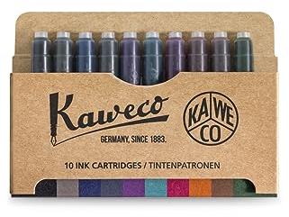 Kaweco Füller Tintenpatronen 10er Pack Colours für Patronen-Füller mit kurzen Standardpatronen | 10 Füllerpatronen für Tintenpatronen vieler Markenhersteller I Tinte