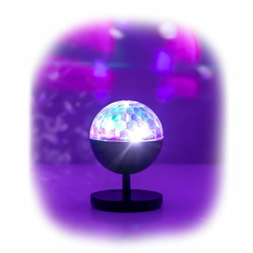 InnovaGoods® Bola Luces Discoteca LED con Altavoz, Proyector de Luz Multicolor Fija o secuencial con Sonido Activado, Ranura para tarjetas TF, Rotación de 360, Ideal para Cumpleaños, fiestas.
