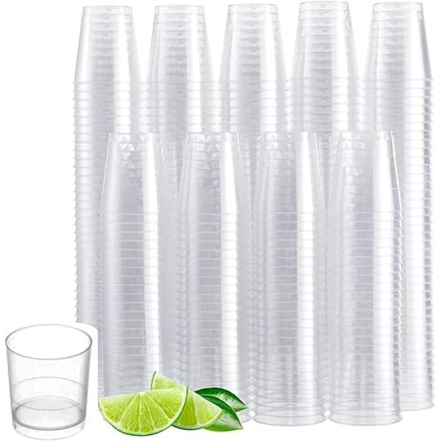 Genérico Vasos de Chupito de Plástico - Envio 24h - 30ml - 100 uds Resistentes y Reutilizables - Cumpleaños, Bodas, Despedidas de Soltera o Soltero, Navidad, Barbacoas, Fiestas (100)