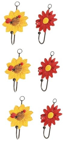 Sosoport 6 Stk Haken Wohnaccessoire anschließen Gänseblümchenmuster Pavillon-Zubehör büro accessoires wall hooks gartendeko dekoring verkleidung Büroaccessoire blumenmuster decor