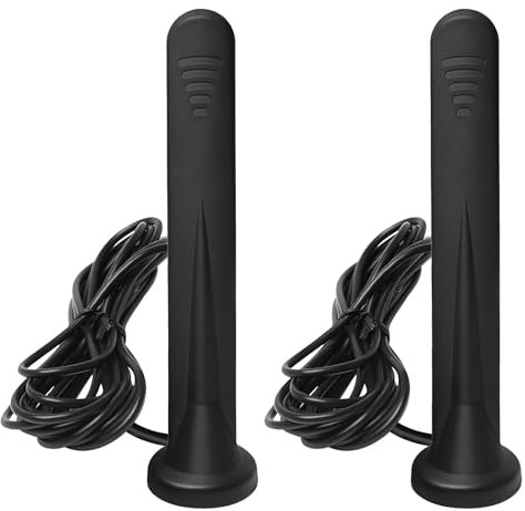 HENGBIRD 2 Stück 5G LTE Antenne Outdoor Omnidirektionale Signalverstärker, SMA TS9 Stecker, 15DBI High Gain Magnetfuß Antenne, 3G/4G/5G/GSM/GPRS Router, Universell (3 Meter)