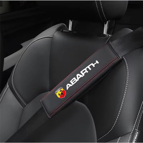 DYQCD Copricintura Auto per Fiat Abarth 595 Abarth 124 Protezione per Cintura di Sicurezza Rimovibile Copri Cintura di Sicurezza Auto Fissaggio Strap