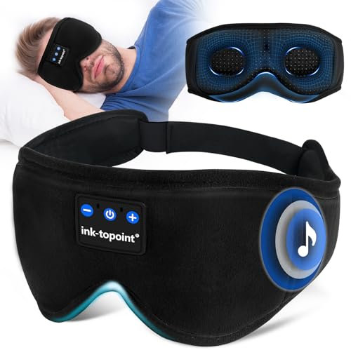 Sleep Mask Headphone,100% Blackout 3D Deep Eye Mask Headphones,Soft Sleep Mask with Bluetooth 5.4 Headphones for Travel/Relax/Nap/Meditation,Cool Gadgets Gifts for Men Women