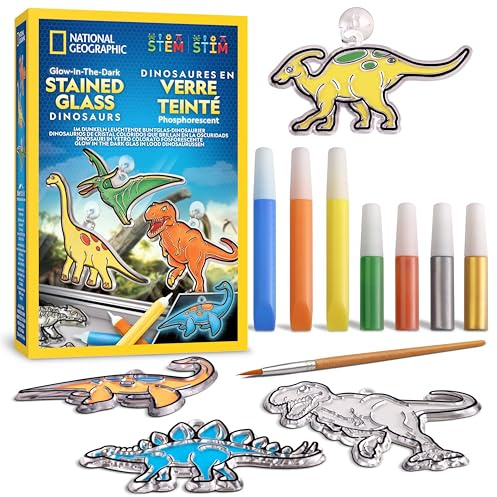 NATIONAL GEOGRAPHIC Kids Stained Glass Kit - Kids Arts & Crafts Activities, Window Sun Catchers, Kid Crafts Ages 4-8, Window Art, Suncatchers