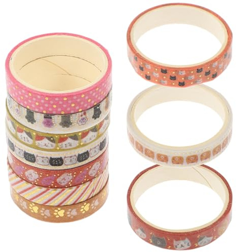 VILLCASE 10 Rouleaux Ruban Washi Papier Adhésif Scrapbooking Animaux Motif Chat Chien Décoration Journal Diy Créatif