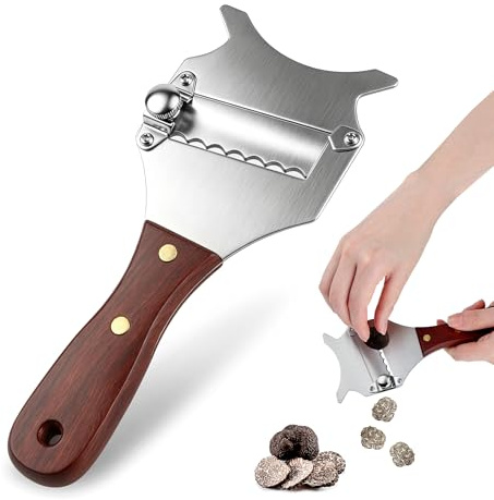Rebanador de Trufa, Cortador de Trufas, Cortador de Queso de Trufa de Acero Inoxidable, Rallador de Trufa con Cuchilla Ajustable Cortador para Cortar Trufas,Chocolate,Queso