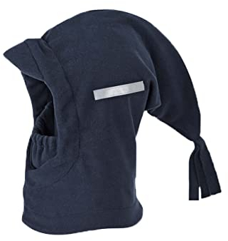 Sterntaler Schalmütze aus Microfleece - praktische Unisex Mütze mit Schirm - regulierbarer Mund- und Gesichtsschutz - gefüttert mit weichem Microfleece - marine, Größe 49