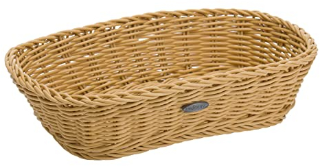 Westmark Mehrzweck-Korb, geeignet für Hotel und Gastronomie, Eckig, ca. 26,5 x 19 x 7 cm, Synthetikfaser, Saleen Coolorista Edition, Hellbeige, 02036130101