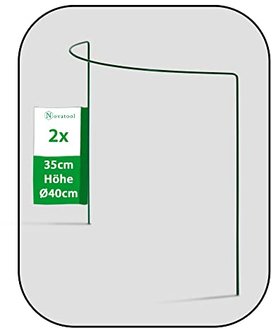 Novatool 2 Strauchstütze Metall halbrund 40 cm Ø35 cm hoch grün Staudenhalter Blumenhalter Rankengewächs Pflanzenstütze Blumenstütze Staudenstütze Rankhilfe Strauchhalter Rosenstütze