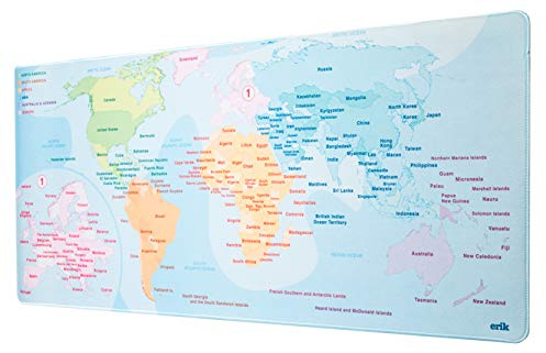 Grupo Erik - Tapis de Souris XXL Planisphère - Tapis de Bureau 80 x 35 cm | Sous Main Bureau, Accessoire pour PC, Tapis de Souris Gamer