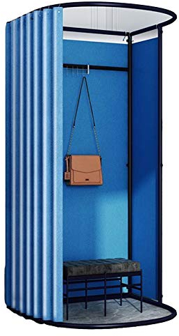 YXYECEIPENO Ensemble de rideaux de vestiaire extérieur en demi-cercle avec cadre en acier au carbone épais et structure en métal