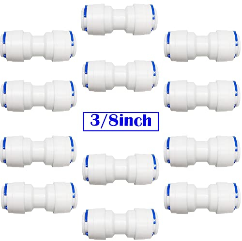 CESFONJER12 PCS RO Wasserfilter Fitting, 3/8 Push-fit gerade Stecker, für RO-System-Getränkeausgabe, Wasserreiniger, Reinwassermaschinen, direkte Trinkbrunnen