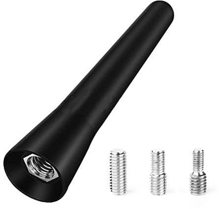 NewTH Universal Car Aerial AM/FM Car Antenna Replacement Car Radio Replacement Stubby Aerial Car Roof Antenna Mast Kit with Strong Receiving Function Screws M4 M5 M6 Black,6.5cm