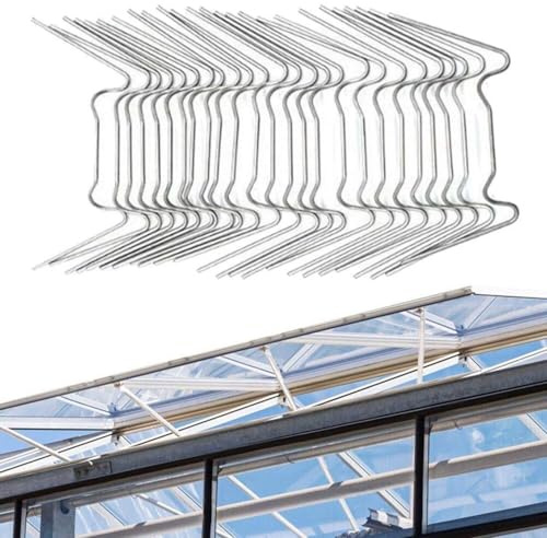Clip di ricambio per vetri serra, in acciaio inox, tipo W, clip di ricambio per lastre in plexiglass su serre, accessori da giardino in vetro per case e porti (25 pezzi)