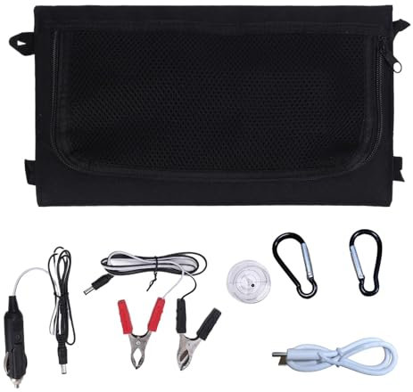 Solar Charger, Battery Generator Panel, 22.8x11.4in 100w Double USB Power Bank, Tri Fold Portable, Outdoor Adventures for Laptop, Smartphone, Tablet Charger, Fishing, Road Trips