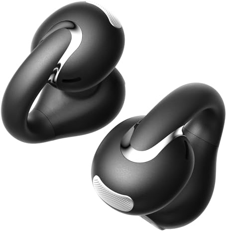 Jzones Open Ear Earbuds Bluetooth 5.4 True Wireless Clip On Earbuds Lightweight Comfort Bone Conduction Headphones Built-in Mic for Clear Audio Waterproof Stable Fit for Outdoor Sports Black