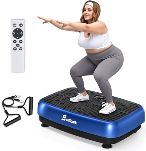 Vibrationsplatte, EvoSpark Vibrationsplatte Testsieger 2025 Verbesserte mit Doppelmotoren für Abnehmen, Ganzkörpertraining - Massagegerät, 450 LBS Power Plate Vibrationsboard für Home Workout
