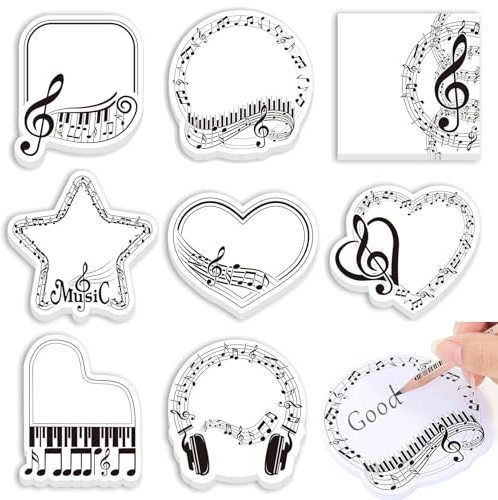 240 Sheets/8 Pads Music Themed Sticky Notes, Music Themed Gifts, Self-Adhesive Music Sticky Notes, Music Note Post Its Stickers, Musical Gifts for Student,to-do List, Reminder, Musical Gift