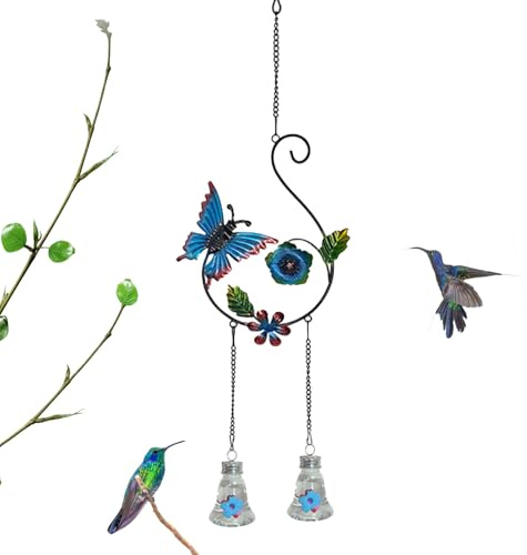 Attrayant carillon éolien Station d'alimentation pour colibri, anti-fourmis et abeilles, Charmant et élégant, coloré, distributeur de nourriture pour oiseaux sauvages, pour jardin, cour, salon, balcon