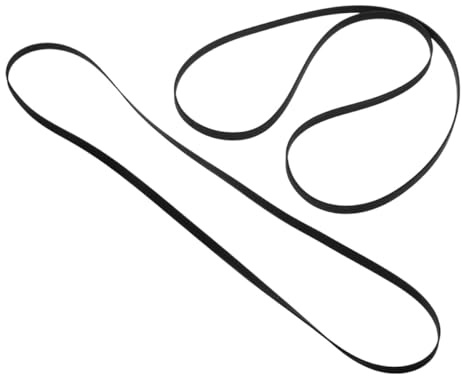 MALUGOGO 2 correas de goma de repuesto, diseño plano, fácil instalación, color negro, para reproductor de casete, grabadora, cinta de transmisión, reparación de correa de transmisión, accesorios de