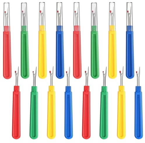 HJZHII 16Pcs Sewing Seam Ripper, 4 Colors Small Thread Cutter