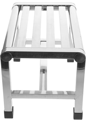 BETOOKY Compact Stainless Steel Shower Bench with Non-Slip Feet, Easy to Clean Bath Stool Suitable for Kitchen and Bathtub Use, for Seniors