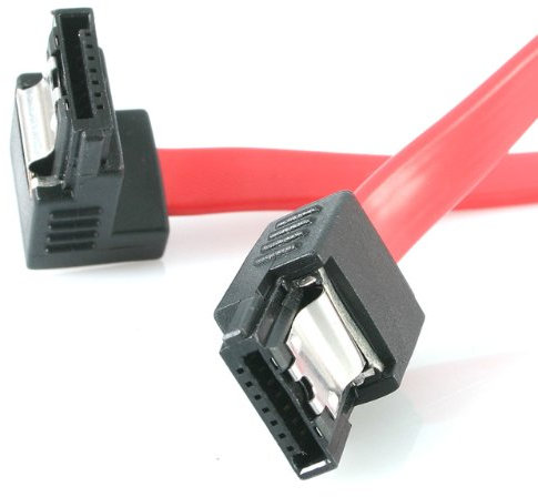 StarTech.com 12 latching sata cable - 1 Right Angle M/M - Cable SATA (Rojo)