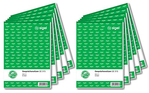 Sigel WI613 anteckningsblock Samtalsnotice vit 10 Stück
