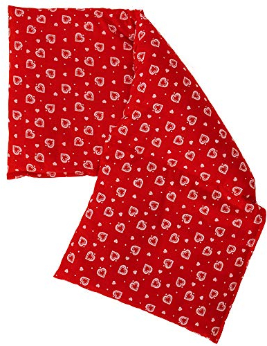 GIRAFFENLAND Kirschkernkissen 20x50cm groß 3-Kammer - Kirschkern-Wärmekissen Körnerkissen - Kissen, Herzen-rot, Kirschkerne