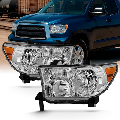 AKKON - Fits 2007-2013 Toyota Tundra + 2008-2017 Sequoia OE Style Headlight Assembly Pair