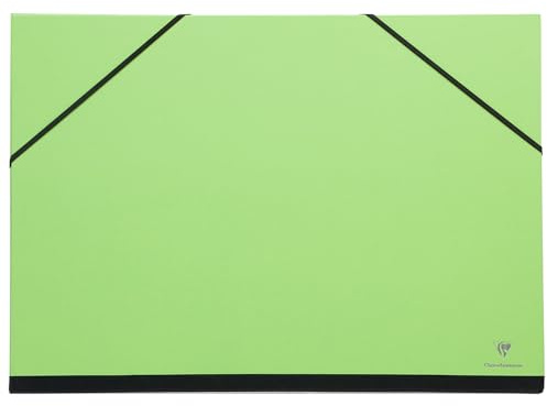 Clairefontaine 144704C - Un cartón de dibujo cierre elásticos 37x52 cm, verde