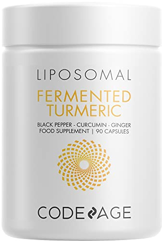Codeage Organic Turmeric Supplement - 95% Curcumin Extract Pills - Liposomal Fermented Botanical Blend Black Pepper, Ashwagandha, Ginger, Stephania, Boswelia, Cumin, Digestive Bitters - 90 Capsules