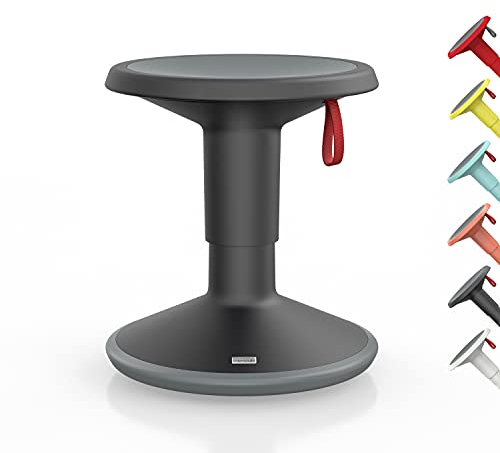 Interstuhl UPis1 - ergonomischer Sitzhocker mit Schwingeffekt - höhenverstellbar - Hocker mit rutschhemmender Standfläche & Kippschutz - Bürohocker (Schwarz, UP Junior)