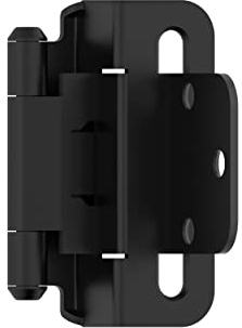 Amerock BPR7565FB Hinge, Matte Black, 3/8 inch (10mm) Inset