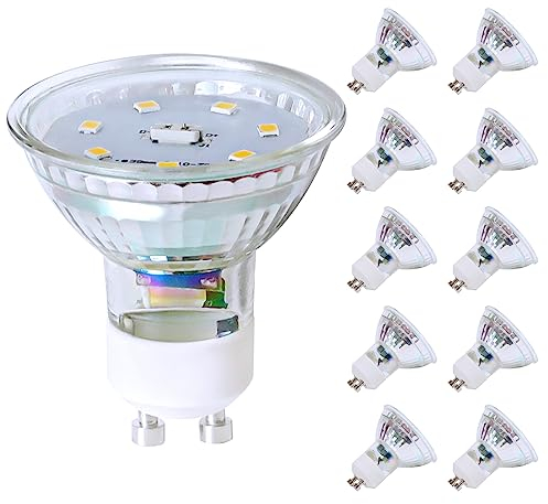 Kowanie GU10 LED Warmweiss 5W Leuchtmittel Lampe Ersetzt 50W Glühbirne 3000K Energiesparlampe Abstrahlwinkel 110° Spot Nicht Dimmbar Reflektor Birne Glühlampen Strahler Spot LED GU10 10 pack