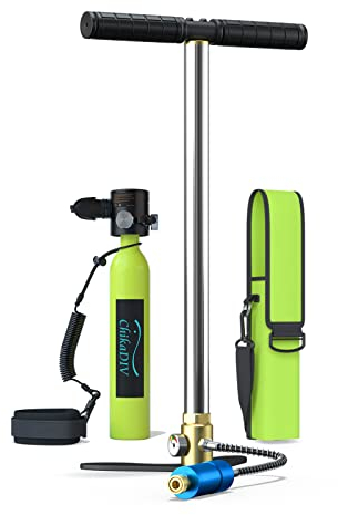 CHIKADIV Botella Aire Buceo 0.5L Mini Botella Buceo con Capacidad de 15 a 20 Minutos Portátil Respirador SubacuáTico para Viajes Buceo Equipo de Buceo para-Nadar Rescate B3 Green