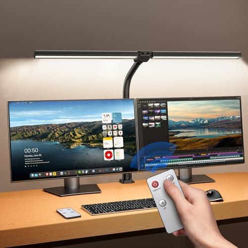NGTeco Lampe de Bureau LED, 5 Modes de Couleur, 10 Niveaux de Luminosité Réglables, Lampe Flexible de 24 W, Lampe de Chevet Protectrice Pour Les Yeux, Lampe de Bureau pour Bureau à Domicile