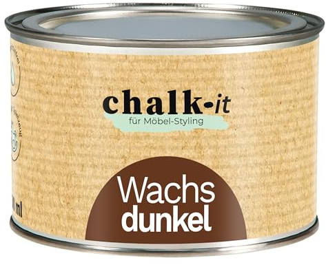 Chalk-it Möbelvax 400 ml mörkt möbelskydd trävax vård vax | Kritfärg möbelvård och träskydd med bivaxfinish tätning vintage shabby chic