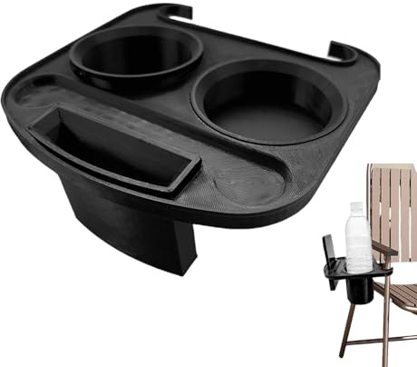 Recliner Chair Cup Holder,Clip on Lounge Chair Cup Holder with Phone Slot | Portable Recreation Furniture Attachment Organizer for Beach Fishing Trips Camping Pool Garden