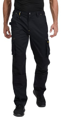 The Essentials Wardrobe 1PK Mens JIKKS Workwear Trousers - Regular - 34R - Black