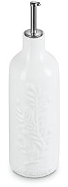 Le Creuset Stoneware Olive Branch Collection Oil Cruet, 20 oz., White
