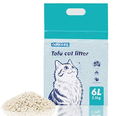 Nobleza Tofu & Bentonit Kattströ 2,5 kg, Naturlig Klumpbildande Mix, Dammfri, Extrem Luktkontroll & Hög Absorptionsförmåga, Spolbar