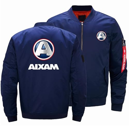 WDOZHGF Baseballjacka för män med ståkrage klassisk pilotstil Aix-a_m sportkläder ledig långärmad, Färg: blå, XL