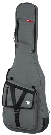 Gator Cases Transit Series Lightweight Electric Guitar Gig Bag with Back Pack Straps and Rubberized Base, Light Grey Exterior (GT-ELECTRIC-GRY)