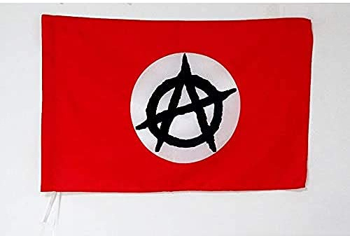 BANDIERA ANARCHIA CERCHIO BIANCO 90x60cm - BANDIERA ANARCHICA 60 x 90 cm foro per asta - AZ FLAG